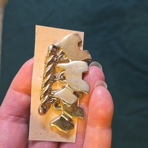 Vintage Gold Scottie Dog Trio Brooch